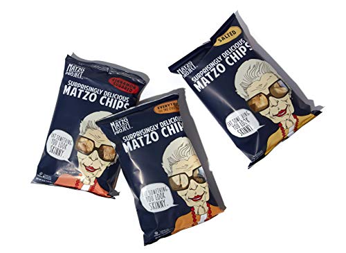 Matzo Chips, Variety Pack of Large Bags (Everything, Salted, Cinnamon Sugared) from The Matzo Project, Kosher, Vegan, Nut-Free, No Trans Fat, Nothing Artificial, 6oz, Pack of 6
