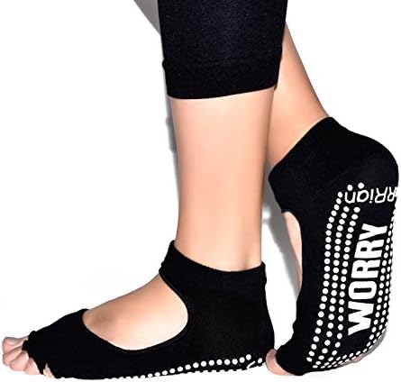 Yoga Socks, ZaRRian Non Slip Yoga Exercise Socks Non Slip Skid, Barre, Pilates, Dance Socks, Non Slippery Maternity Socks (2-Pack Black)