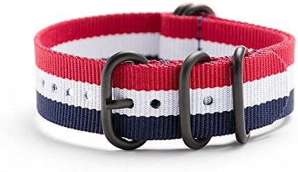 Touch The Sky Zulu Ballistic Nylon Belt Band Type Nato 18mm Black Military Watch Strap 5 Ring PVD - and Spring Bar Remover #Zu5pv 1618