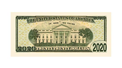 American Art Classics Donald Trump 2020 Re-Election - Pack of 10 - Presidential Dollar Bill - Limited Edition Novelty Dollar Bill. Full Color Front & Back Printing with Great Detail.