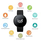 Fitness Tracker Watch, RIVERSONG Heart Rate Monitor Blood Pressure Sleep Monitor Pedometer Step Calorie Counter Activity Tracker for iPhone Android Smart Phones