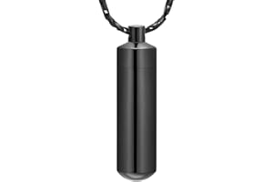 Imrsanl Cremation Jewelry for Ashes Pendant Urn Necklace Cylinder with Glass Vial Keepsake Ashes Memorial Jewelry