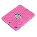 iPad Mini Cases, ROKE Rugged Dual Layer Case for iPad Mini 1/2/3 with Studded Rhinestone, Drop Proof, Dust Proof Design (B-Blue-Rose)
