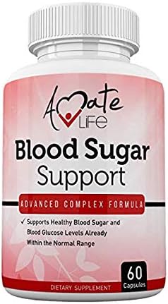 Amate Life Blood Sugar Support Supplement with Biotin, Cassia Cinnamon, Vitamin C & Vitamin E - Sugar, Glucose, Insulin Pills - 60 Capsules