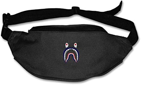 Bape Shark Running Waist Pack Bag,Running Sling Backpack Crossbody Bag Fanny Packs Black
