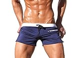 Mens Swim Trunks Swimming Briefs Beach Shorts QuickDry Swimwear Swimsuit Pocket
