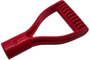 Indprod Shovel D Grip Handle, 1-1/4" Inner Diameter 32mm PVC Spade Snow Shovel Replacement Handle Garden Accessories for Digging Raking Tool Red 1Piece