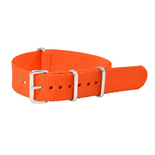 Clockwork Synergy XL Premium Nylon Nato Watch Straps Stainless Steel Hardware (18mm, Orange) Clockwork Synergy XL Premium Nylon Nato Watch Straps Stainless Steel Hardware (18mm, Orange)