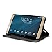 kwmobile Flip Cover Compatible with Huawei MediaPad X2 7.0 - Chic PU Leather Tablet Case with Window - Black