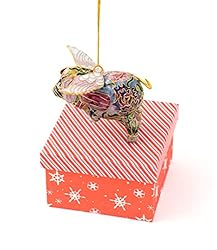 Value Arts Handmade Cloisonne Pink Flying Pig
