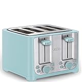 BELLA 4 Slice toaster, Stainless Steel and Aqua