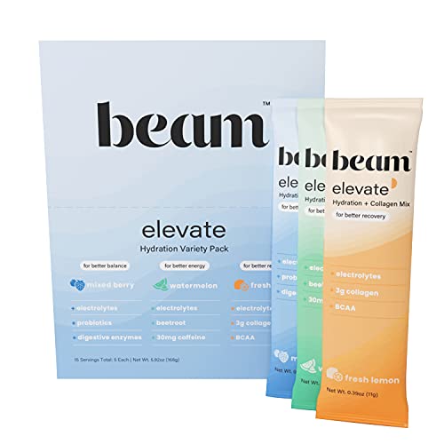 Beam Organics, Elevate Hydration Variety Pack, Balance + Recovery