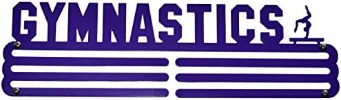 Gymnastics Medal Display - Gymnastics Medal Holder/Hanger - Stainless Steel/Painted Steel - 3 Hang Bars (Purple Painted)