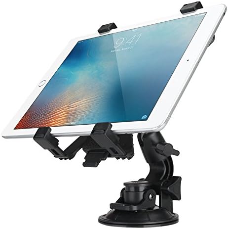 Frocel Car Seat Tablet Holder/Car Windshield Tablet Holder for 7-10 Inches Kindle/iPad (Black) (Tablet Holder with Suction Cup (4 Lock Arms))