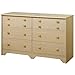 South Shore Furniture, Popular Collection, Double Dresser, Natural Maple