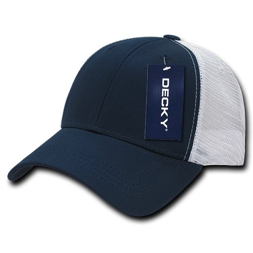 DECKY 214-NVYWHT Gorra de golf de malla con corona baja, NVY/WHT, azul marino/blanco, talla única