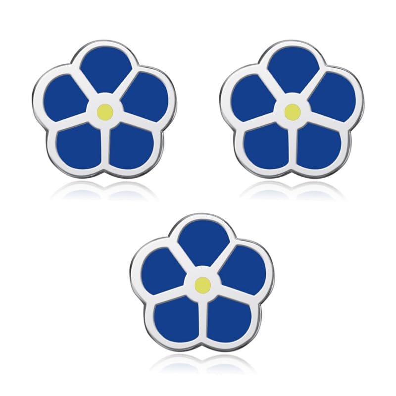 BOBIJOO Jewelry - Lot of 3 Pins, Blue Flower Yellow forget-me-not freemason Pin Email