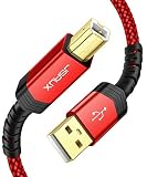 JSAUX Printer Cable, USB Printer Cable Type A Male to B Male Scanner Cord USB B Cable High Speed for HP, Canon, Epson, Dell, Brother, Lexmark, Xerox, Samsung etc (6.6 Feet)
