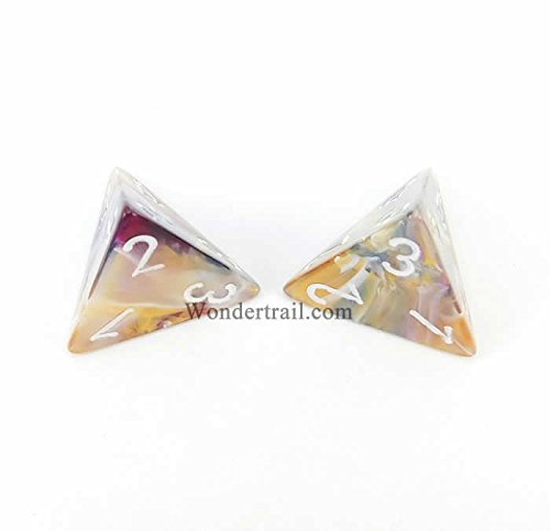 WCXPF0460E2 Carousel Festive D4 Dice 2pc White Numbers Aprox 16mm