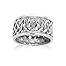 Scottish Thistle and Celtic Knot Wedding Band 11mm Wide Sterling Silver Ring(Sizes 3,4,5,6,7,8,9,10,11,12,13,14,15)