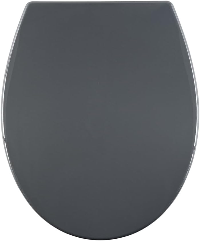 AQUALONA Premium Thermoplastic Toilet Seat Soft Close Oval Grey