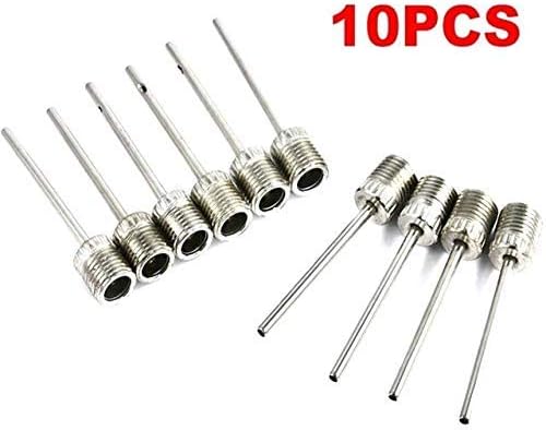 Vas A C SPORTS Stainless Steel Inflating Pump Needle Soccer, Basketball, Football, Inflatable Air Valve Adaptor, 10 Pieces
