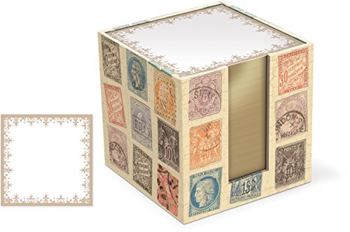 Punch Studio Postage Stamps Loose Sheet Memo Set in Foil-Embellished Box