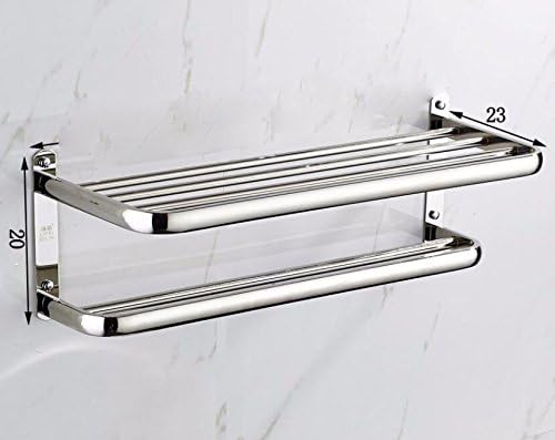 GGHYYO Towel Rack Stainless Steel Foldable Bathroom Storage Wall Mounted 60cm
