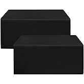 HolidayIdeas Fitted Black Tableclothes - 96 x 30 Inch - 2 Pack Rectangle Tablecloths for 8 Foot Tables, Polyester Fabric Table Covers for Parties, Trade Show, Birthday