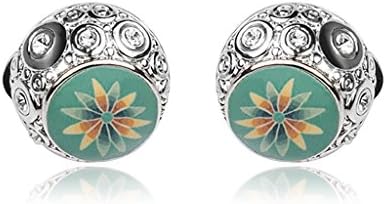 White Gold Austrian Crystals moon Polymer Clay Stud Earrings