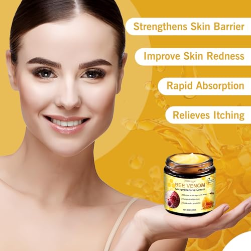 LBOYLOVE® Bee Venom Comprehensive Cream– All in One Bee Venom Cream for Deep Wrinkle Reduction, Firming Face C-ream & Hydration, Anti Aging Face C-ream with Peptide – 60g