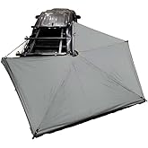 Overland Vehicle Systems 19689909 HD Nomadic 270 LTE Awning Passenger Side | 65 Sq Ft of Coverage | Dark Gray Fabric with Travel Cover Included | Twist and Lock Technology | Weather-Resistant