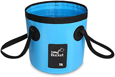 Collapsible Bucket Camping Water Storage Container with Lightweight folding Water Container Portable Folding Wash Basin for Traveling Hiking Fishing Boating Gardening (20L(4.5gal))