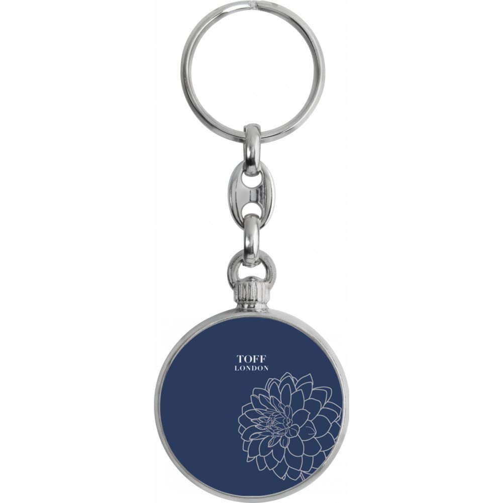 Toff London Grey Dahlia Flower Keyring