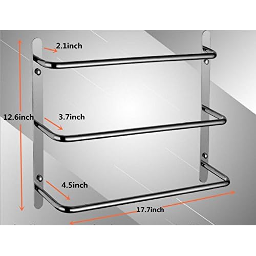 Turs Sus304 Stainless Steel Bath Towel Rack Towel Shelf 3 Tiers