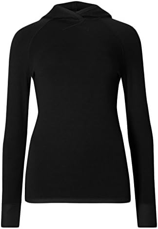 Ladies Famous Make Lightweight Hooded Sport Thermal Sweatshirt. Black. Sizes 8 10 12 14 16 18 22