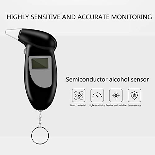 Professional Grade Breath Alcohol Tester Portable Digital Breathalyzer Key Chain Alcohol Detector