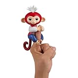 WowWee Fingerlings Glitter Monkey - Liberty (Red, White, & Blue Glitter) - Interactive Baby Pet