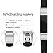 Konikit Fitbit Alta HR and Bands Leather Accessory, Adjustable Replacement Wristband with Metal Connectors, Black