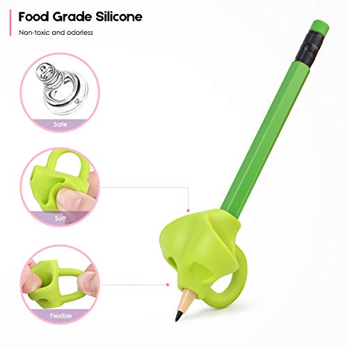 BEINOUS Elephant Pencil Grips for Kids Handwriting, Universal Writing-Aid Trainer Grippers for Children and Preschool, Posture Correction Tools for Righties and Lefties, 3PCS, Specified Colors