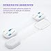 Child Safety Locks, Strong Adhesive Child Locks for Cabinets, Refrigerator, Washing Machine and Drawer, Non-Toxic, Adjustable Length Lock System (12 Pack)
