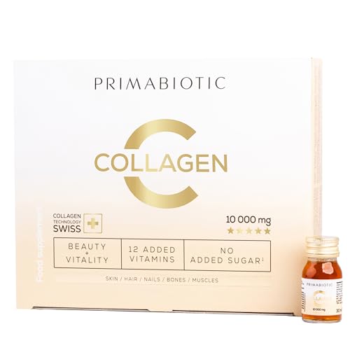 Collagen Liquid – Primabiotic Collagen 10000 mg | 30 Shots of 30 ml (900 ml) | Premium Drink Supplement for Beauty | 95% Absorption | Skin, Hair & Joints Support.