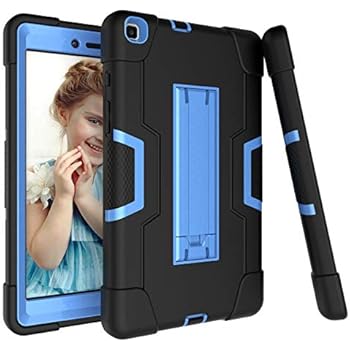 Galaxy Tab A 8.0 Case 2019, Bingcok Heavy Duty Rugged Full-Body Hybrid Shockproof Drop Protection Cover with Kickstand for Samsung Galaxy Tab A 8.0 2019 Model SM-T290 /SM- T295 (1-Black +Blue)