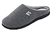 HomeIdeas Men's Coral Fleece Lining with High Density Memory Foam Classicism Slip-on Slipper (US Men's Size 9-10), Dark Gray