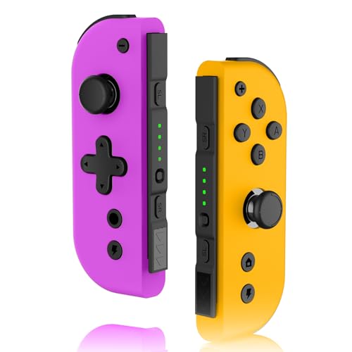 VOXAMINDALE Switch Controller replacement for Nintendo Switch Controller, Compatible With Switch/Lite/OLED, with Turbo/Dual Vibration/Motion/Wake-up/Screenshot (Purple&Yellow)
