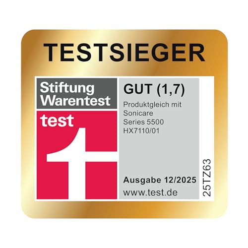 Philips Sonicare 5500 elektrische Zahnbürste, Schallzahnbürste mit 2 Putzmodi, Andruckkontrolle, EasyStart, SmarTimer und BrushPacer, Weiß, Modell HX7110/02 [Neue Technologie] 2