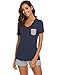 Hotouch Womens Casual Pajama Set Striped Short Sleeve Top & Short Pjs Sets Navy Blue M