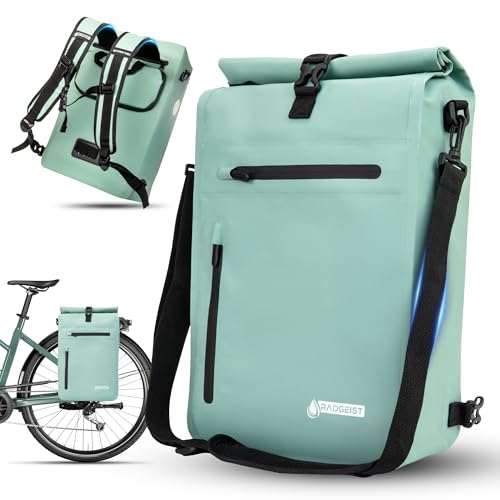 RADGEIST 3in1 Fahrradtasche für Gepäckträger - Gepäckträgertasche wasserdicht, extra robust mit Schnelleinhängung - Fahrrad Tasche Rucksack (20 Liter) - Fahrrad