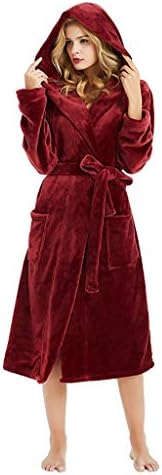 Women Pajamas Plus Size,Vanvler Ladies Hooded Bathrobe Plush Fleece Sleepwear Comfy Soft Warm Winter PJs Clearance Sale (Wine, L)