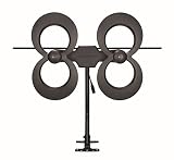 Antennas Direct Clearstream 4Max TV Antenna, 70+ Mile Range, UHF/Vhf, Multi-Directional, Indoor, Attic, Outdoor, Mast W/Pivoting Base/Hardware/Adjustable Clamp/Sealing Pads, 4K Ready, Black - C4MVJ